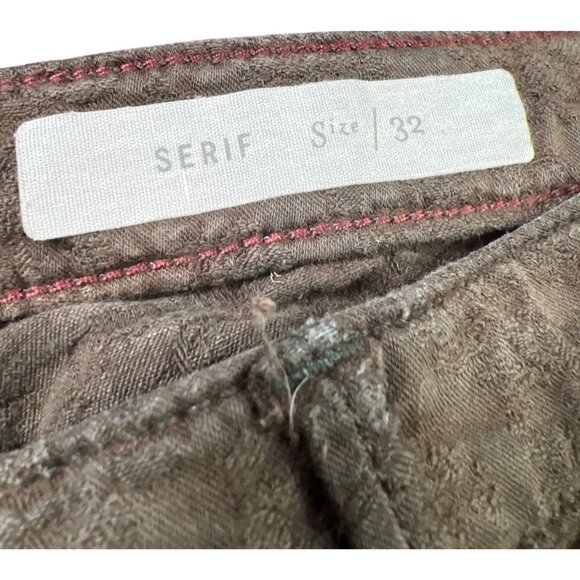 Pilcro & The Letterpress Serif Pants 32 Olive Jacquard Textured Floral coquette - Picture 7 of 10